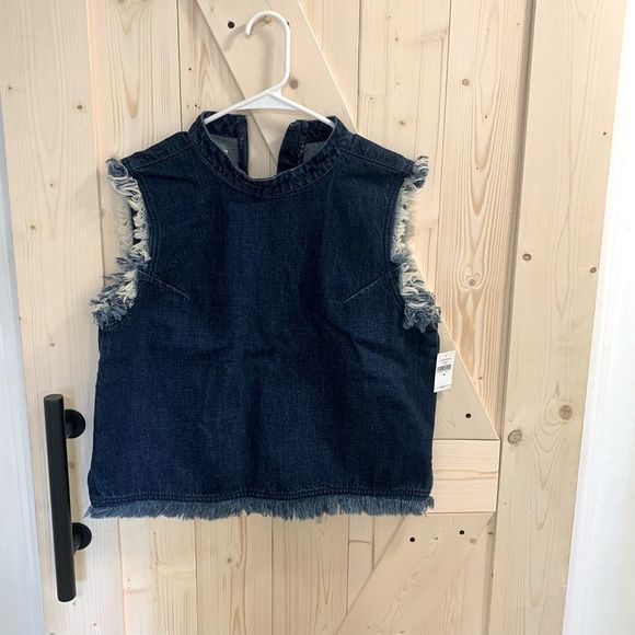NWT - GAP Denim Distressed Vest - Picture 1 of 7